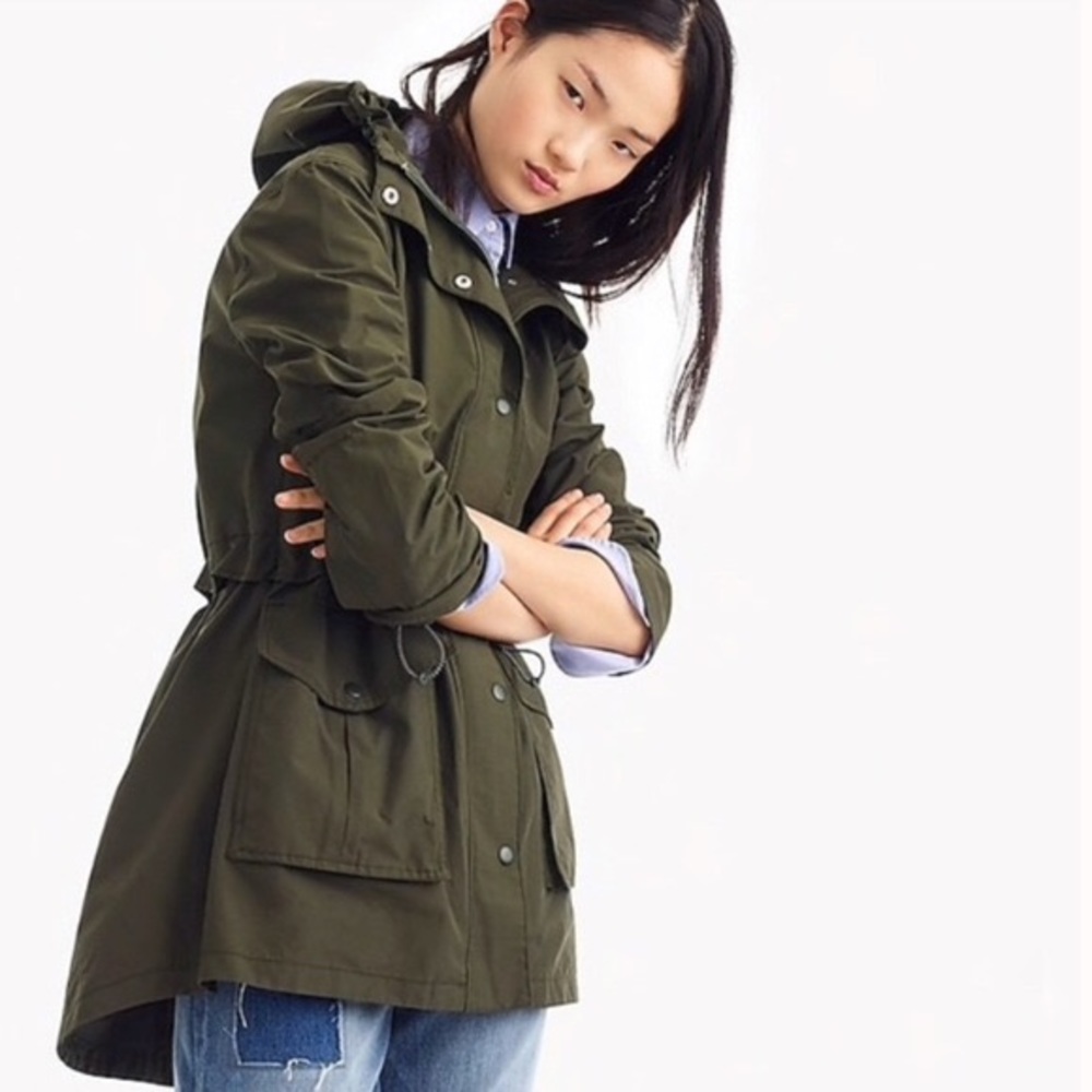 JCREW GREEN RAIN JACKET! XS🤩